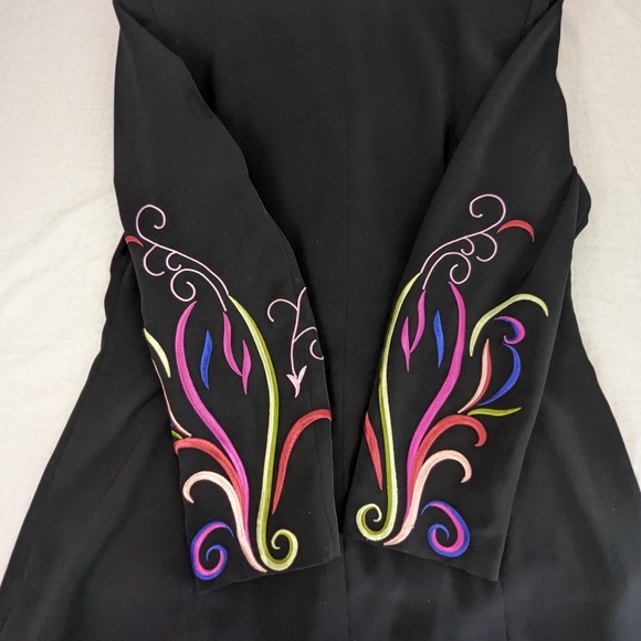 Psalm: CIV Black Blazer with Embriodered Lapel and Sleeves Size 12. Bag 7 - Picture 1 of 15